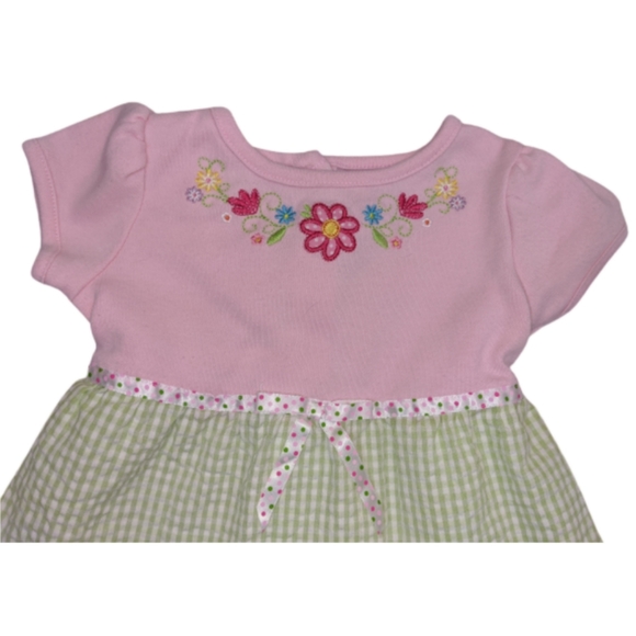 Youngland Girls Gingham Tiered Floral Dress Size 4 - Picture 3 of 5